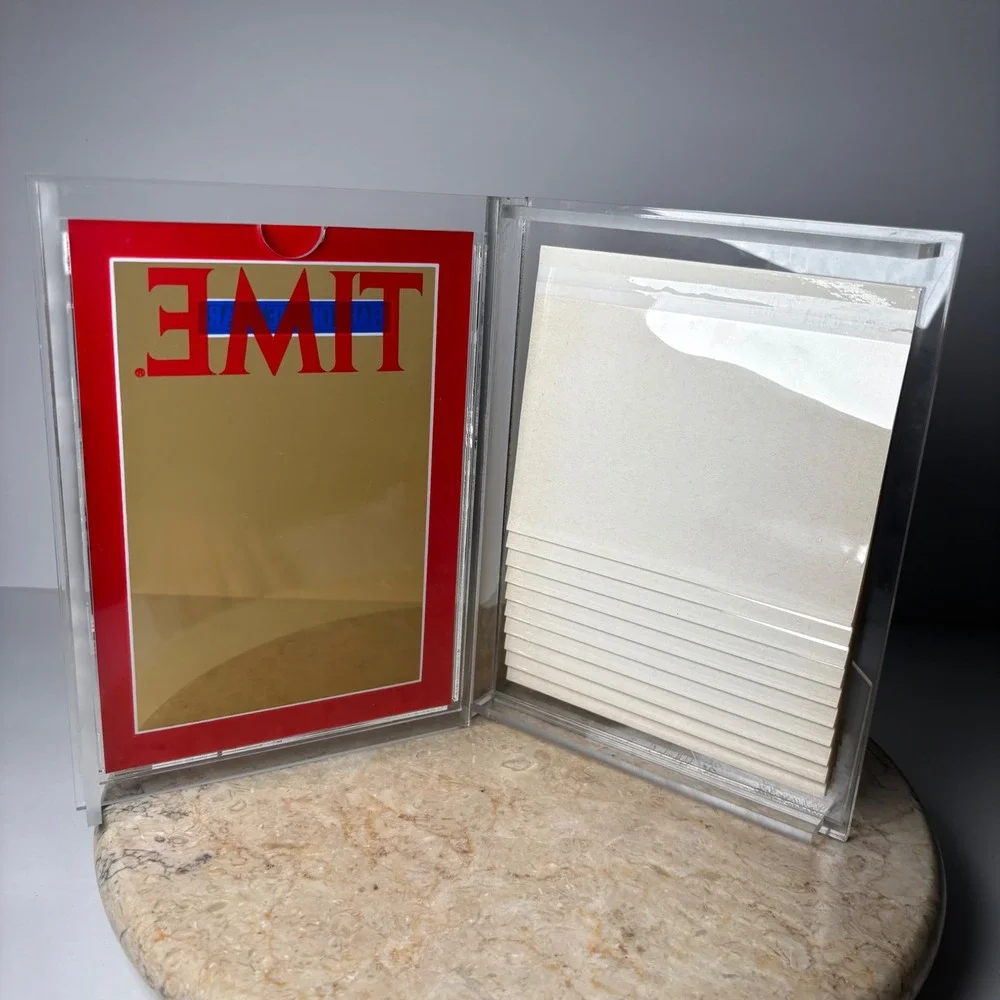 VTG Time Magazine Baby of the Year Acrylic Picture Frame Stationery Set Clear